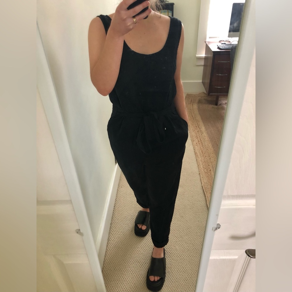 Linenfox Evelyn Linen Jumpsuit, Black, XS